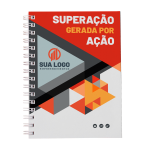 Caderno Capa Dura A5 personalizado Empresarial Capa Dura 155x210mm Capa 4/0 / Miolo padrão pb Laminação Wire-o 