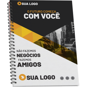 Caderno Capa Dura A4 personalizado Empresarial Capa Dura 215x300mm Capa 4/0 / Miolo padrão pb Laminação Wire-o 